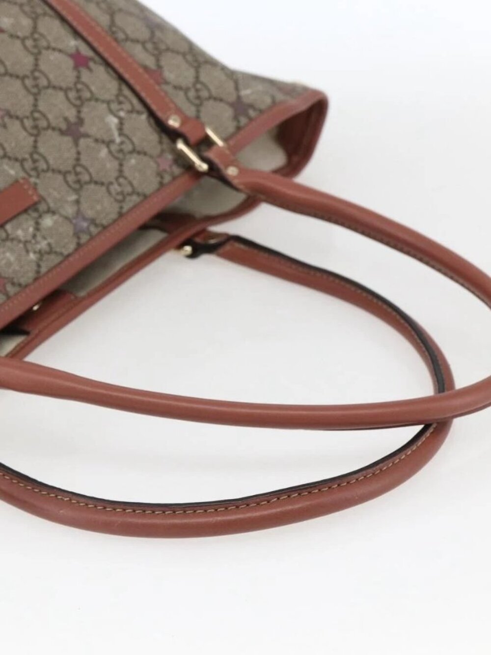 GUCCI GG Supreme Tote Bag PVC Beige Gold - Picture 8 of 16
